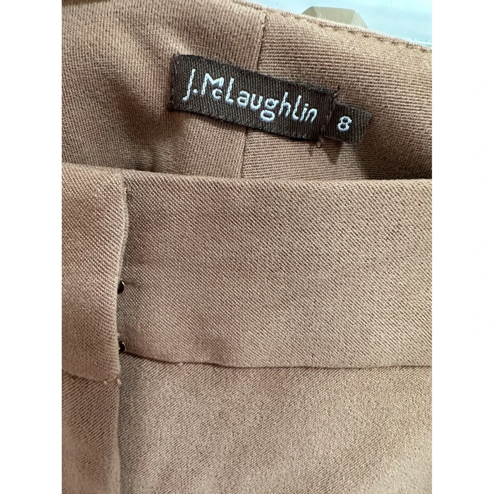 J McLaughlin Womens Size 8‎ Brown Faux Suede Straight Leg Career Pants